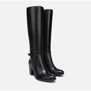 Naturalizer Kalina Knee High Boot Wide Calf Black Leather Size 7 WC NWT Comfy